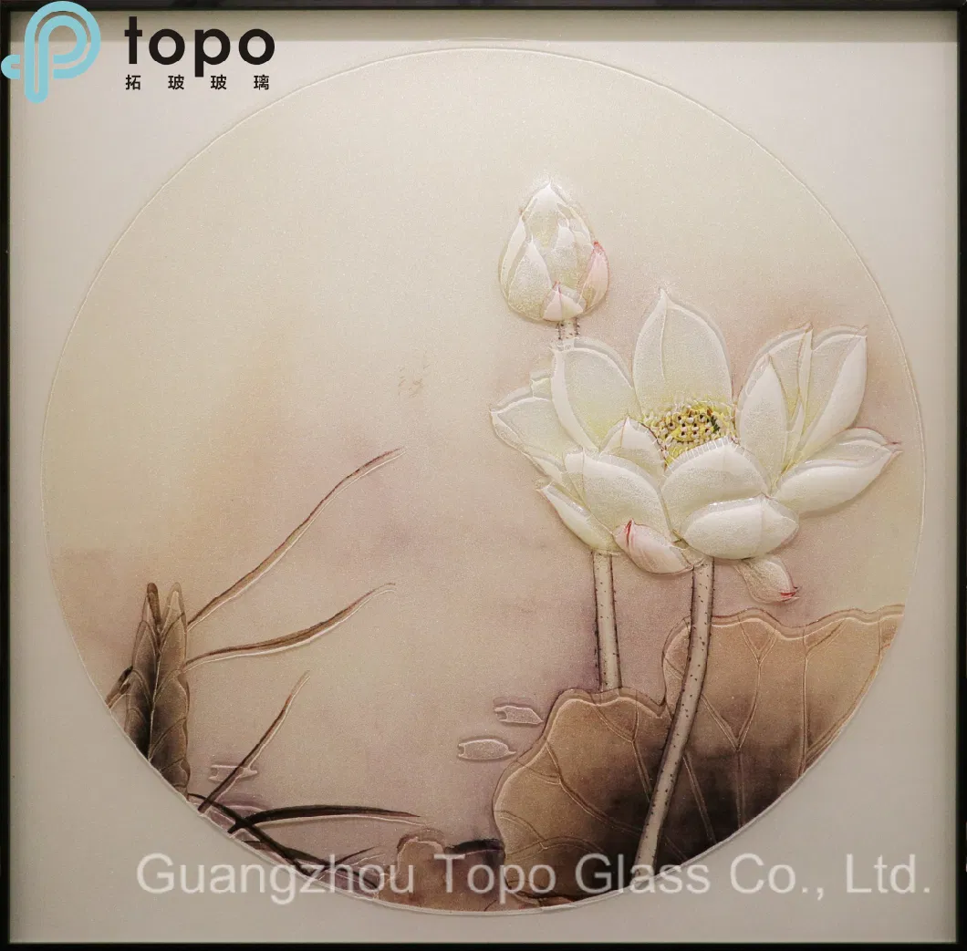 Birds and Flowers Glass-Painting Made From Ultra Clear Low Iron Glass (MR-YB6-2013)