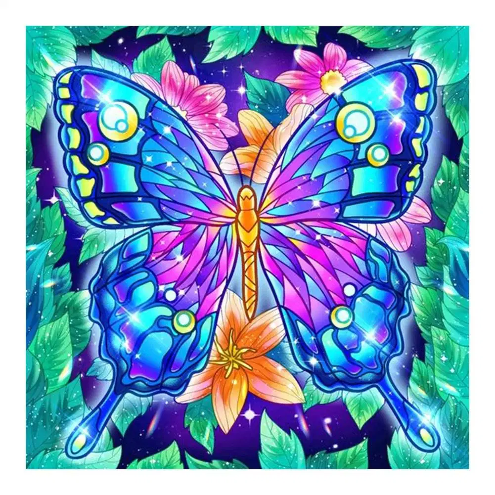 Landscape DIY 5D Diamond Painting Butterfly-Flower