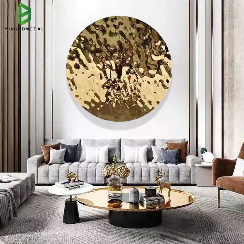 Light Luxury Landscape Wall Decor 3D Gold Metal Wall Art with Light