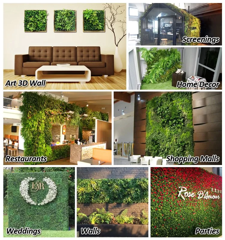 Uland Various Style Hexagonal Home Decorative Fake Plant Frame 3D Wall Art Green Wall